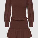 Nation Ltd Abby Smocked Mini Dress Women Small Maueve Long Sleeve Ruffle Detail Photo 0