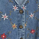 Jane Ashley Vintage  Button Front Denim Jumper Dress Womens Large Blue Cotton Photo 5