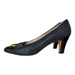 Salvatore Ferragamo Vintage  Leather/Patent Pumps Dark Blue Navy black Size 8 AAA Photo 4