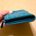 Michael Kors  leather wallet, teal blue, studded 7”x4” Photo 14