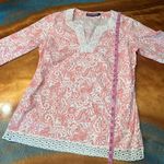 Vineyard Vines Tunic Starfish Shell Seahorse logo print Pink and white medium Photo 8