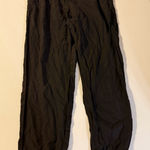 Elan  Black Elastic Waist Cuffed Jogger Versatile Casual Summer Soft Relaxed Pant Photo 0