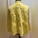 Elevenses Anthropologie Rouleau Button Yellow Floral Eyelet Lace Peplum Jacket Photo 11