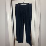 Rebecca Taylor  Eyelet Crochet Trim Side Black Cotton Tailored Pants Size 10 Photo 1