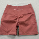 Alphalete  Amplify Shorts XS Rust Women Scrunch Butt Seamless High Waist Fitness Photo 0