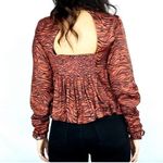 Free People Tiger Print Peplum Blouse S Photo 1