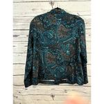Susan Graver Women's Blouse XL Blue Gray Paisley Photo 4