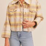 Lush Clothing NWT lush Yellow And Taupe Plaid Coat Photo 0