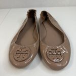Tory Burch Sz 11 Minnie Travel Patent Leather Ballet Flats Women’s Beige Nude Photo 4