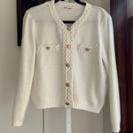 Grace Karin  Cream Cardigan with Braided Accents Photo 0