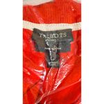 Talbots Charming Cardigan Pima Cotton Tiger Lily Red Petite PL NWT Photo 3