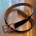 DKNY Black Belt Italian Alligator Calfskin Leather Silver Buckle Medium Photo 0