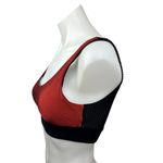 Koral Orange Satin Mesh Colorblock Scoop Neck Workout Athletic Sports Bra Sz XS Photo 3