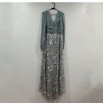 Mac Duggal  67886 Blue Illusion Puff Sleeve Pleated Bodice Embellished Gown 14 Photo 7