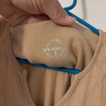 One Step Up  Tan Ribbed V-Neck Tank Top, Sz S Photo 2