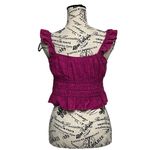 Kirious Los Angeles Cinched Textured Pink Crop Top Beach Coastal Preppy Boho M Size M Photo 3