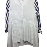 Lara Krude White Blue Striped Top Women's Sz. M Size M Photo 0