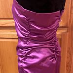 BHLDN  Selena Strapless Stretch Satin Slip Ruched Midi Dress‎ Purple Size Medium Photo 11