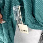 a.n.a ‎ Womens Tops Size XS Metallic Silver Striped Batwing Sleeve Photo 4