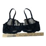 Adore Me Black Floral Lace Sheer Underwire Bra Size 34D Scalloped Lingerie Photo 2