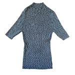 Elie Tahari mock neck elbow sleeve shirt. Size M. EUC. Multi blue blend Photo 3