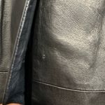 Colebrook Women's XL Black Leather Classic Mid Length Lined Coat Jacket. Photo 13