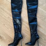 Michael Costello x Revolve Marian Patent Leather Over the Knee Boots in Shiny Bl Photo 0