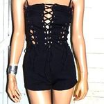 Black Tie Up Romper S Photo 0