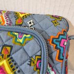 Vera Bradley  Blue Aztec Print Quilted Canvas Crossbody Handbag Purse Shoulder Photo 2