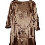 Huda Beauty medium/large Naughty Nice Faux silk brown nude reversible robe nwt Size undefined Photo 0