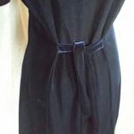 Navy Blue Velvet / Velour Short Sleeve Dress Size M Photo 3