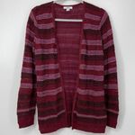 Croft & Barrow RED SHIMMERY MULTICOLOR LIGHTWEIGHT LONG SLEEVE CARDIGAN SMALL Photo 0