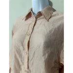 URBAN REVIVO Peach Ruched Side Button Up Shirt Long Sleeve Top Size US 2 Pink Photo 2