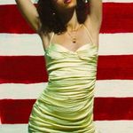 ZARA RUCHED SATIN EFFECT V-NECK DRESS Adjustable Side w/ Drawstring Green NEW Photo 1