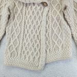 Carraig Donn Cable Knit Merino Shawl Collar Medium Cardigan Sweater Ireland Tan Photo 6