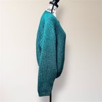 Vintage L.L. Bean Green Mohair Wool Blend Cardigan Ribbed Sweater Boxy Cozy L Size L Photo 2
