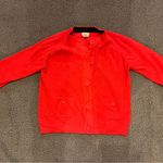 Buttons Red/Orange Cotton Cardigan with Big and Small Pockets Photo 1