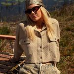 Tribe Kelley  Waffle Cropped Button up Photo 5