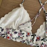 H&M NWOT Floral Print Scalloped Edge Bikini Swimsuit Top Adjustable Straps Cute Photo 6