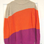 Kim Gravel Belle Mock Neck Color Block‎ Knit Sweater Pullover Top Size 4 Orange Photo 0