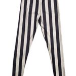 Online Legging Store Black And White Striped Leggings Size Large Photo 1