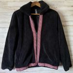Wrangler NWT Black Sherpa Embroidered Zip Jacket Large Photo 0