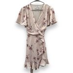 Stylestalker RTR Penny White & Pink Floral Short Sleeve Wrap Mini Dress Sz XS Photo 2