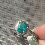 White gold plated Tiffany blue ring Photo 0