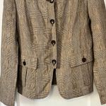 Max Mara tan brown tweed linen blazer size 10 made in Italy designer luxury Photo 5
