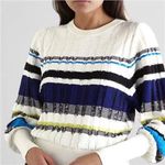 Proenza Schouler  Fil Coupe Striped Women’s crewneck fall crop sweater M Photo 3