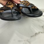 LAFAYETTE 148 NEW YORK Iris Thong Sandal Teak Multi Black Leather Leopard Sz 39 Photo 7