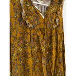 Pleione 🤯4/$15  Floral Tank Top Ruffle Sleeveless Casual Blouse Mustard Yellow M Photo 1