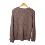 Poof New York  Brown Knit Sweater Lace Up Long Sleeve Pullover Women‎ Size Small Photo 3