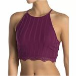 Free People Intimately  XS Wine All Your Love Crop Bralette Top Ribbed Lightweigh Photo 0